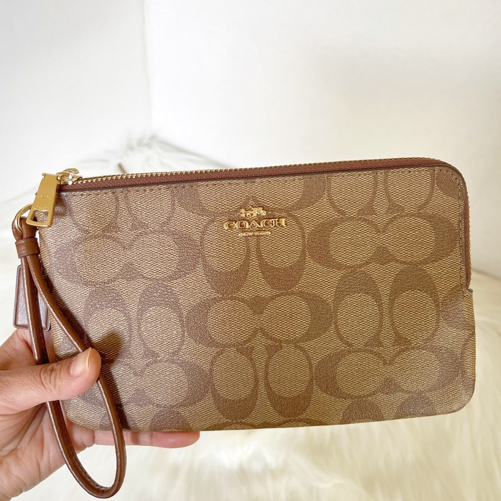 NWT Coach (LARGER SIZE) Double Zip Wallet Wristlet - Picture 12 of 13